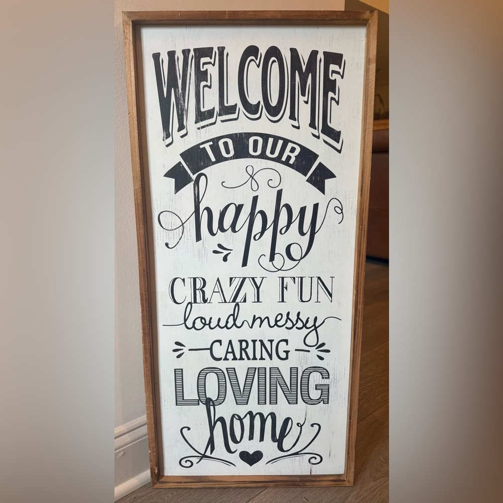 Happy Crazy Fun Home Wall Decor Sign